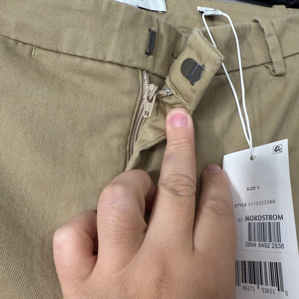 Vince Italian Stretch-Cotton Chino Short, Khaki, 8 - Picture 3 of 9